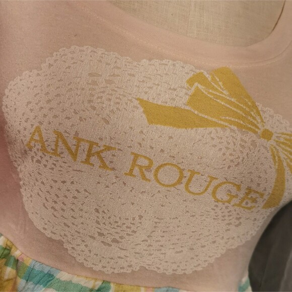 Ank Rouge Plaid Top Small Women's Blouse Top Pastel Kawaii Spring Party Mori Kei - Picture 6 of 11